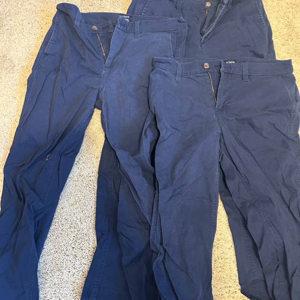 Set of Three J. Crew Women's Navy Chinos